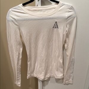 Abercrombie Kids Girls White Long Sleeve Tee Size XL Graphic